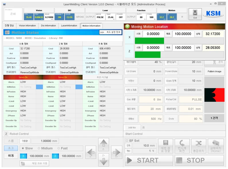 [Ksm] Laser Welding Machine(Laser System)
<br>레이저 용접장치
<br> ㆍ개발언어: Microsoft .Net Framework 4.0  (C# Winform- Client Profile환경)
 ㆍ개발툴: Visual Studio 2013
 ㆍ개발시기: 2014. 5 ~ 2014. 7
<br>