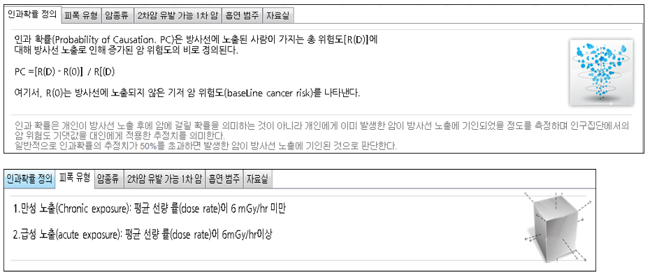 [Rhi_pepc] 방사능인과확률 프로그램
<br>RHI_PEPC
<br> ㆍ개발언어: Microsoft .Net Framework 4.5 (C# Application)
 ㆍ개발툴: Microsoft Visual Studio, Windows Server
 ㆍ개발시기: 작업 시기 : 2016. 05
<br>