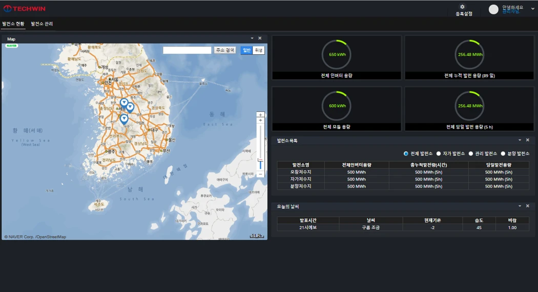 [Techwin] 태양광 모니터링 시스템
<br> ㆍ개발언어: Microsoft .Net Framework 4.5 (C# Application Server),MSSQL Server (Express or Standard 버전)
 ㆍ개발툴: Microsoft Visual Studio, Windows Server 2008, 2012, 2014, 2016
 ㆍ개발시기: 작업 시기 : 2018. 6
<br>