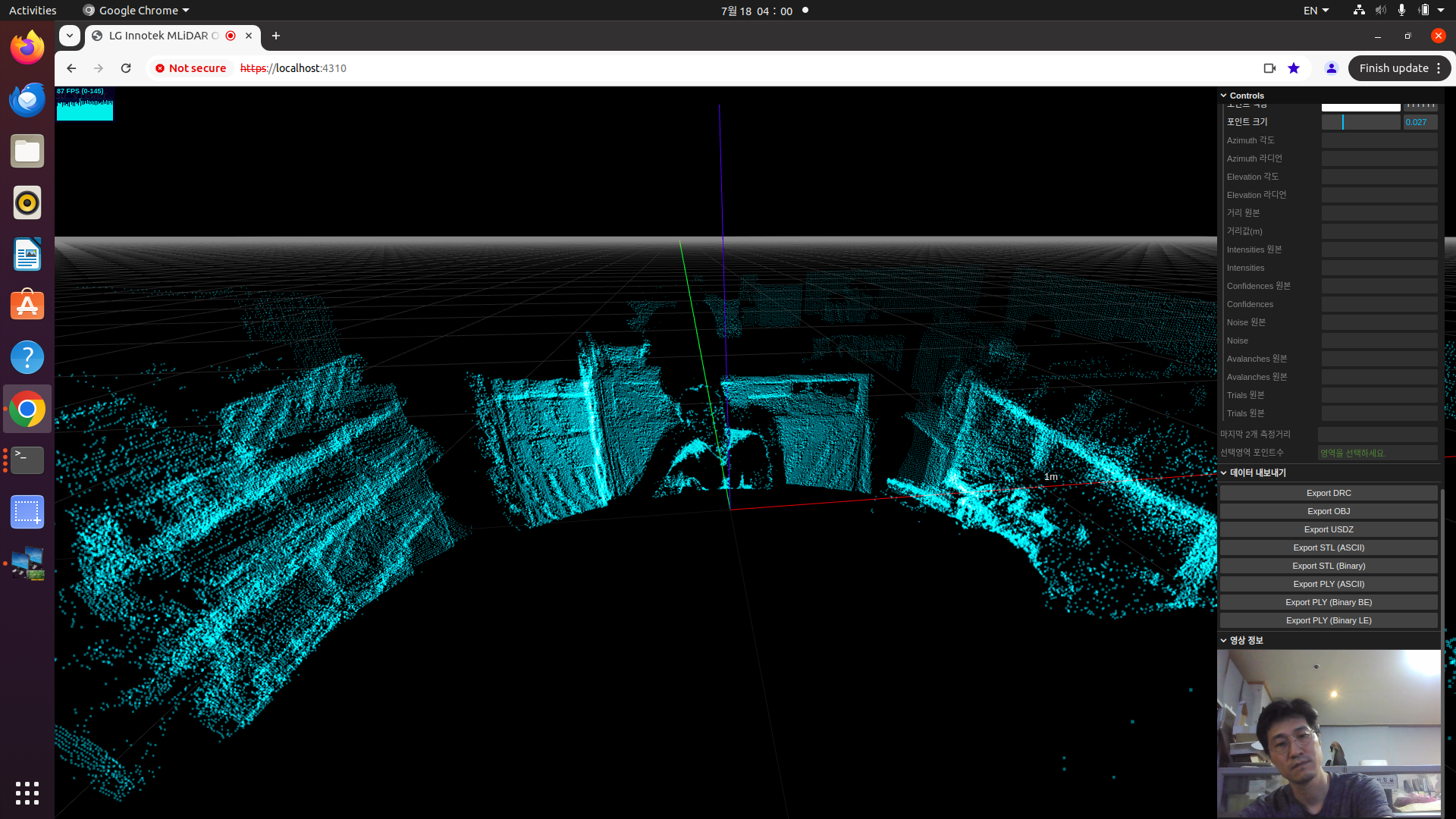 [Lginnotek] 3D LiDAR MONITORING
<br> ㆍ개발언어: Microsoft .Net Core 8.0
 ㆍ개발툴: Microsoft Visual Studio, Windows Server 2022
 ㆍ개발시기: 작업 시기 : 2024. 02
<br>