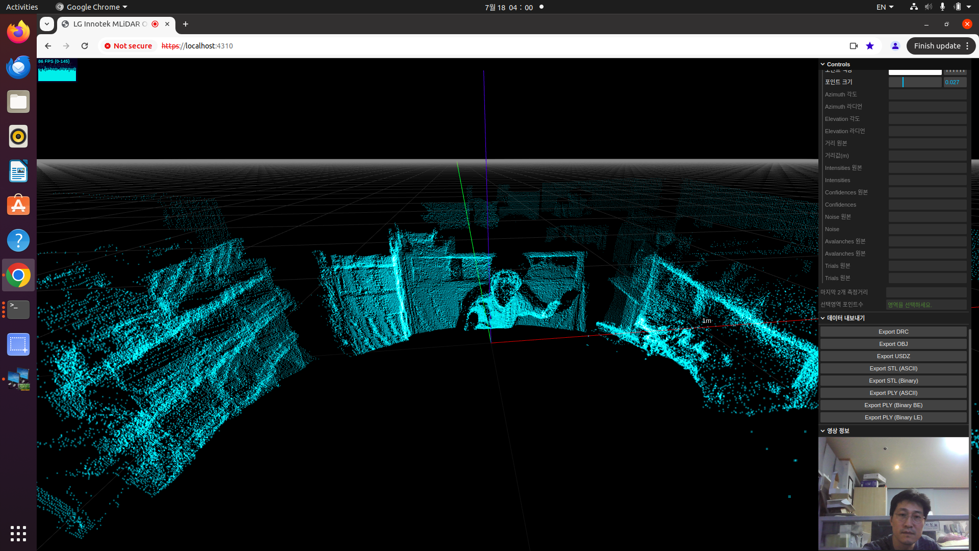 [Lginnotek] 3D LiDAR MONITORING
<br> ㆍ개발언어: Microsoft .Net Core 8.0
 ㆍ개발툴: Microsoft Visual Studio, Windows Server 2022
 ㆍ개발시기: 작업 시기 : 2024. 02
<br>